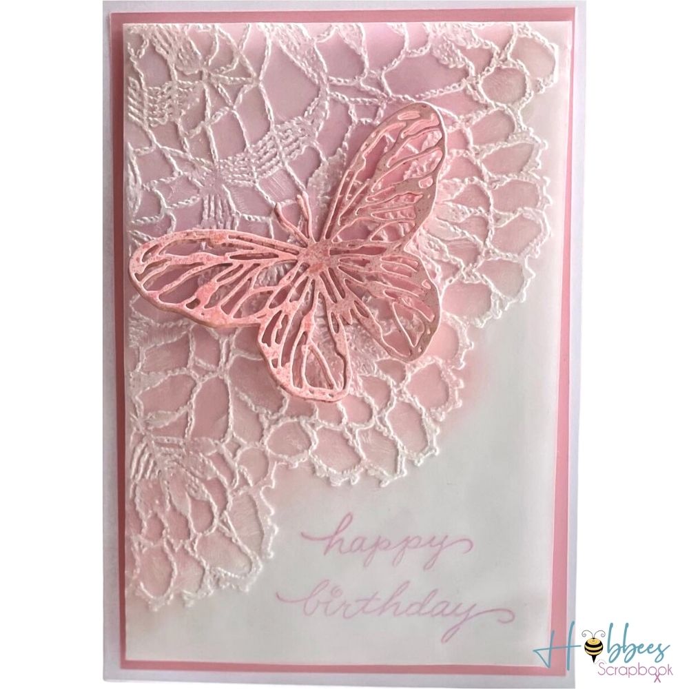 3D Textured Impressions Doily / Folder de Grabado 3D Blonda Descontinuado Sizzix