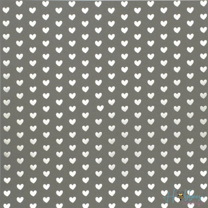 Foil Heart Cardstock / 10 Hojas de Cartulina color Gris de Corazones de Foil Plata Descontinuado American Crafts