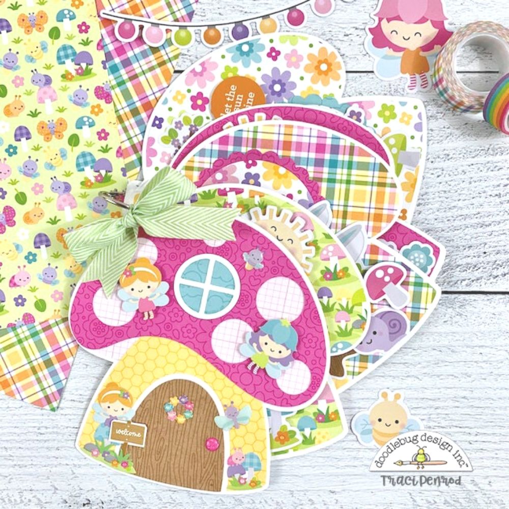 Double-Sided Paper Pad Fairy Garden 6" / Block de Papel Jardín 6" Descontinuado Doodlebug