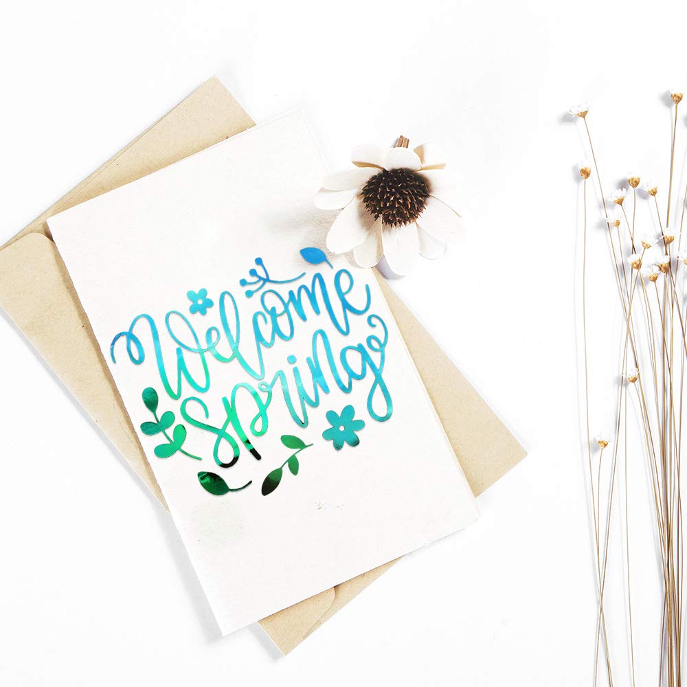 Holographic Adhesive Vinyl Green-Blue / Vinil Adhesivo Holográfico Azul Verde Descontinuado American Crafts