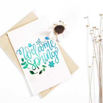 Holographic Adhesive Vinyl Green-Blue / Vinil Adhesivo Holográfico Azul Verde Descontinuado American Crafts