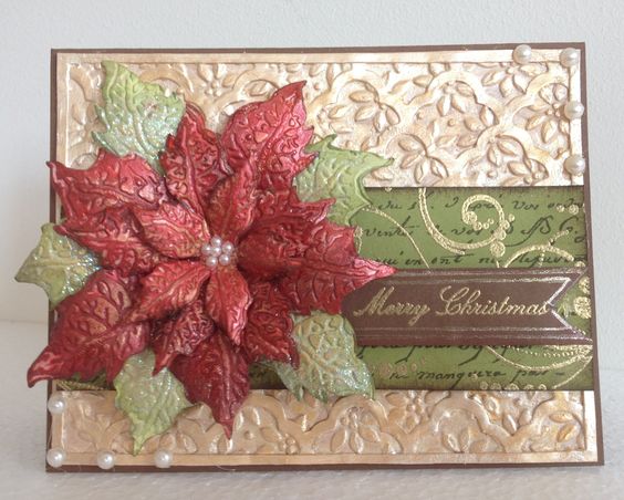Layered Poinsettia Dies and Emboss / Suaje y Realce Flor Navideña Descontinuado Spellbinders