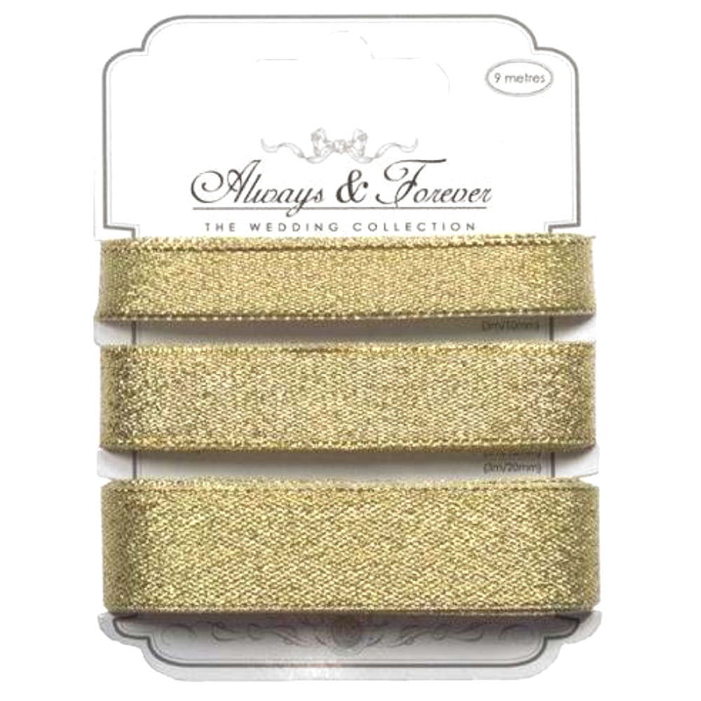 Gold Metallic Ribbon / Listón Metálico Dorado Descontinuado Craft Consortium