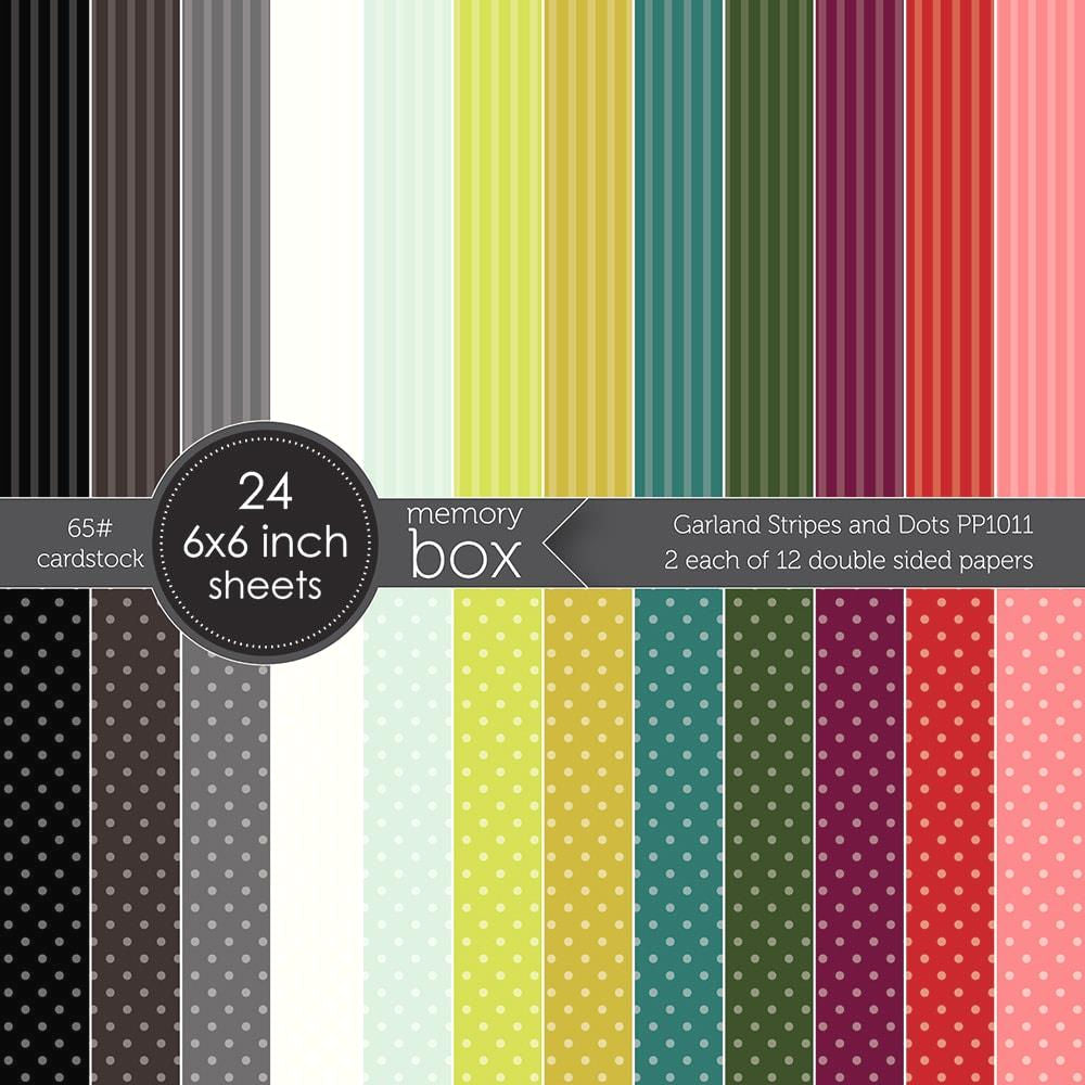 Garland Stripes &amp; Dots Cardstock / Cartulina Doble Cara 6" Papel Memory Box