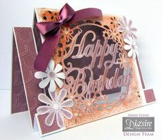 Birthday Flowers Die / Troquel Frase Happy Birthday con Diseño Floral Descontinuado Crafter&