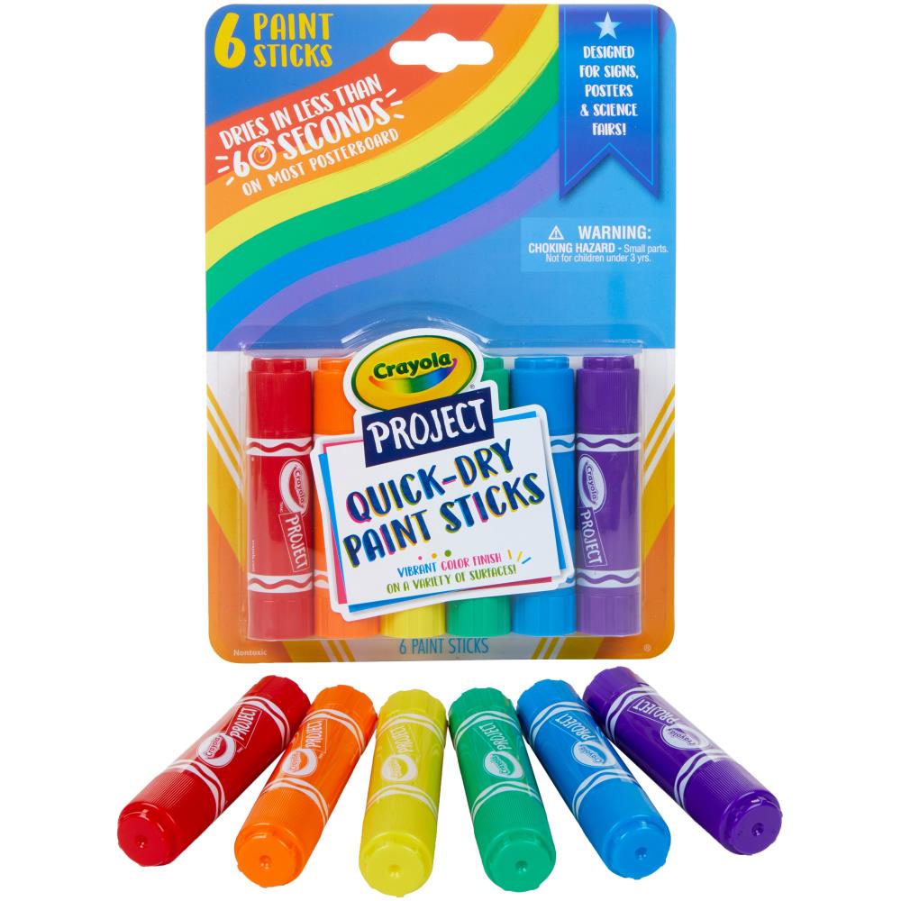 Crayola Project Quick Dry Paint Sticks / Barras de Pintura de Secado Rápido Marcadores &amp; Plumones Crayola