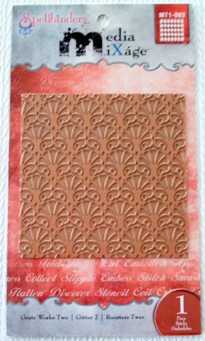 Media Mixage Grate Works Textured Plates  / Placa de Textura 8.5 X 8.5 cm Descontinuado Spellbinders