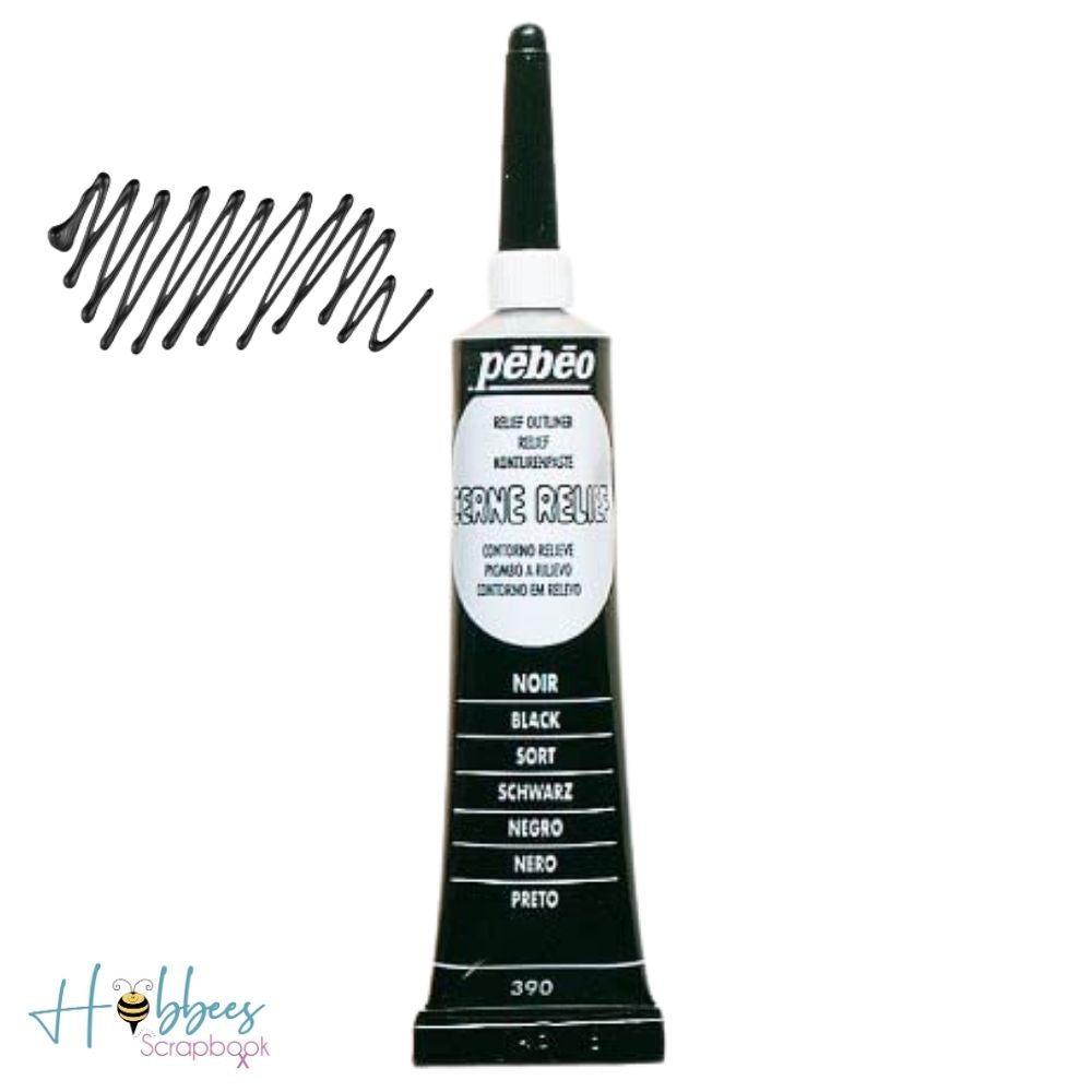 Relief Outliner Black / Contorno a Relieve Negro descontinuado Pebeo