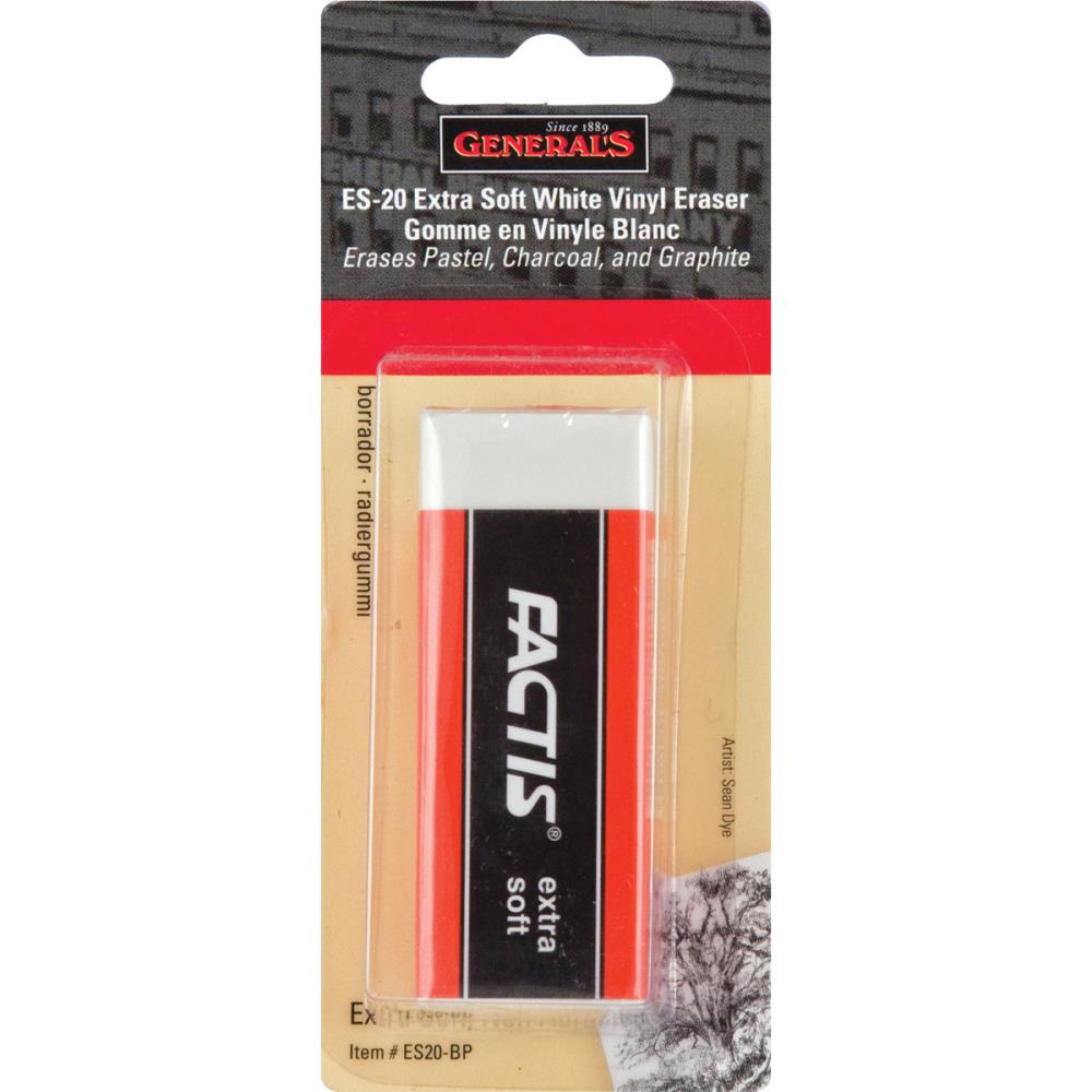 White Vinyl Eraser / Goma Blanca Extra Suave Borradores y Reglas General&