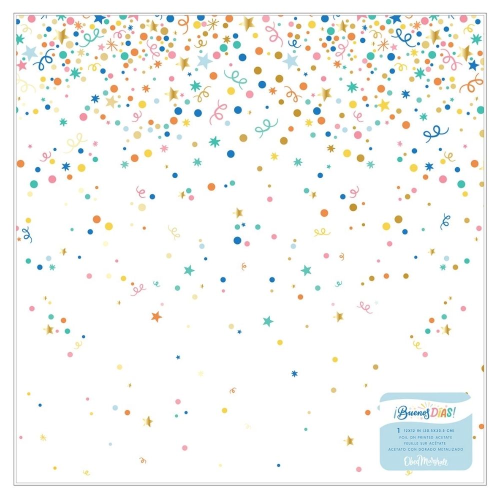 Buenos Dias Specialty Paper / 1 Hoja de Acetato Estampada Descontinuado American Crafts