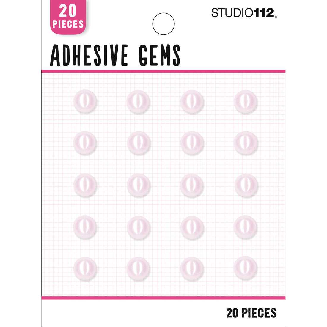 Pink Dome Gems / 20 Gemas Adhesivas Rosa Adornos / Embellishments K &amp; Company