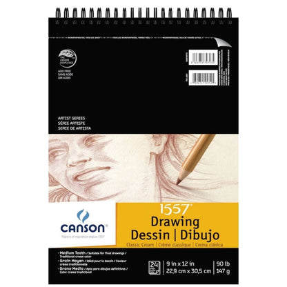 1557 Classic Cream Drawing Pad 9 x 12" / Block de Dibujo Crema Papel para Arte Canson