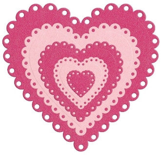 Suaje de Corte de Corazon Escalopado / Nesting Eyelet Hearts Descontinuado LifeStyle Crafts