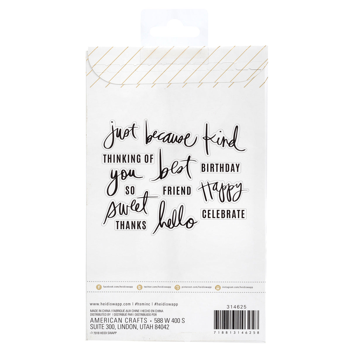 Minc Sentiment Stamps / Sellos de Polímero Frases Descontinuado Heidi Swapp