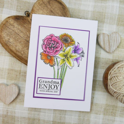 Stamps Fancy Floral / Sellos de Flores y Hojas Descontinuado Hunkydory