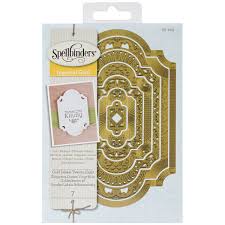 Nestabilities Enhancing Elements Dies Gold Labels 28 / Placas Decorativas Marco Adornado Descontinuado Spellbinders