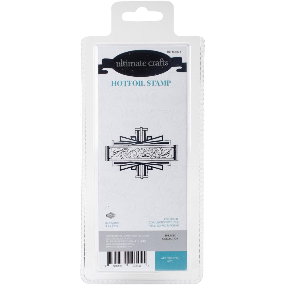 Hotfoil Stamp Art Deco Tag / Placa para Foil Etiqueta Decorada Dados de Corte / Suajes / Troqueles Ultimate Crafts