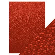 Embossed Cotton Papers Red Berries / Papel Algodón Repujado Moras Rojas Descontinuado Craft Perfect