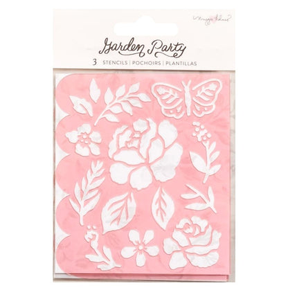 Garden Party Stencils / Set 3 Esténciles 3.5 x 4"  American Crafts