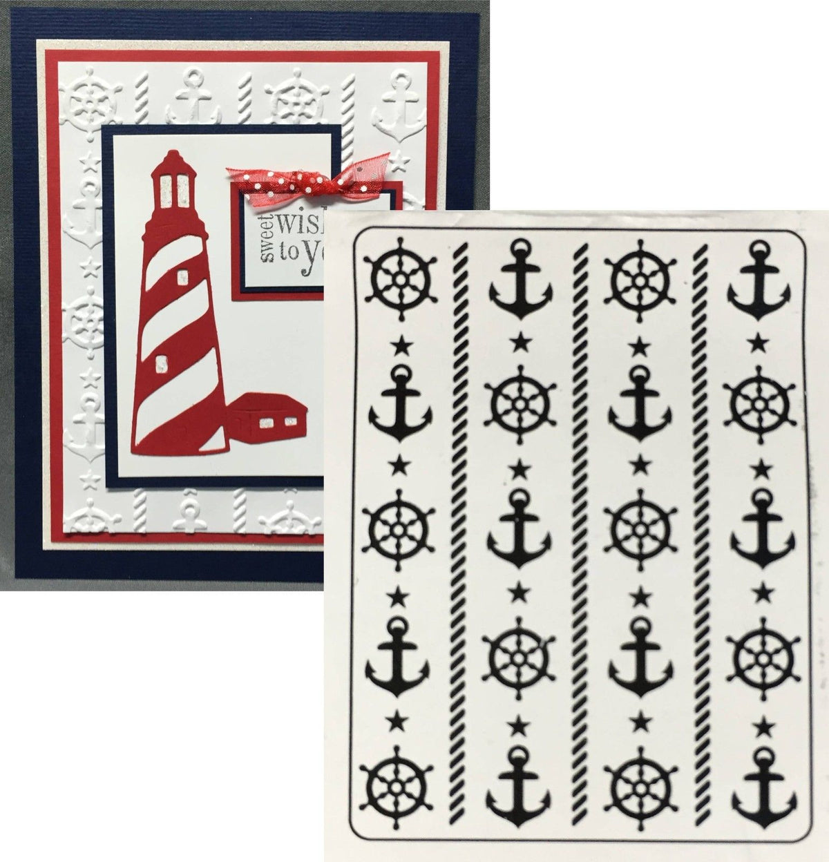 Nautical Theme Embossing Folder / Folder de Grabado Náutico Descontinuado Darice