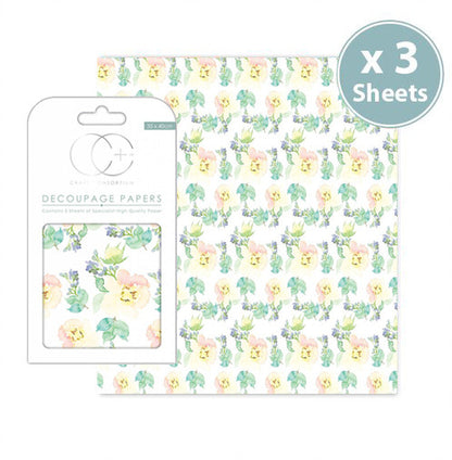 Découpage Papers First Bloom / Papel para Decoupage Floreciendo Descontinuado Craft Consortium