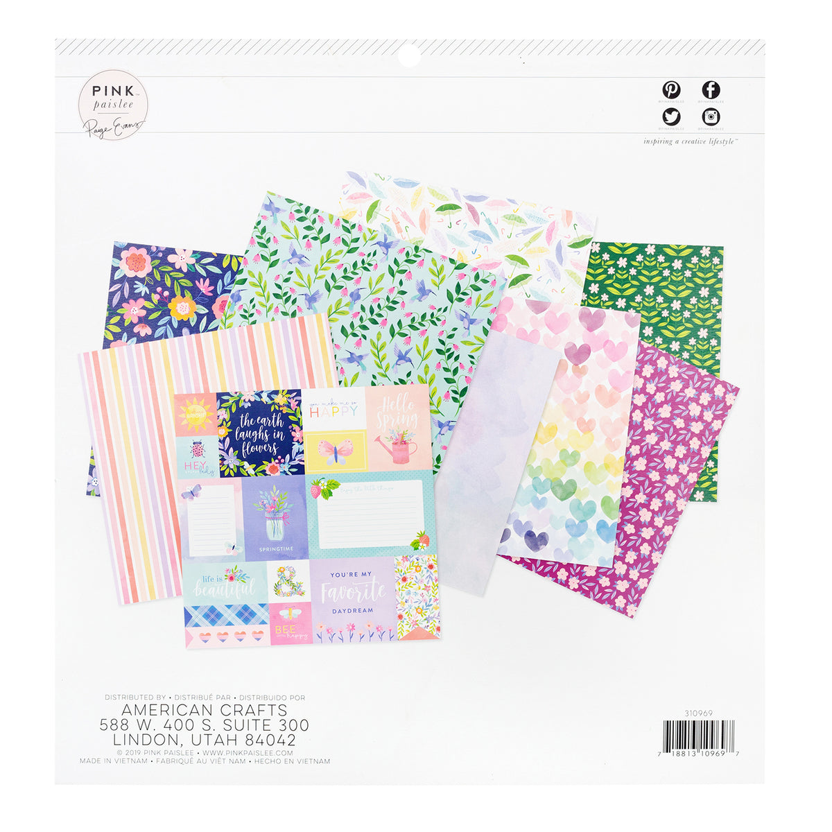 Bloom Street Paper Pad 12" / Block de Papel Floreciendo Descontinuado Pink Paislee