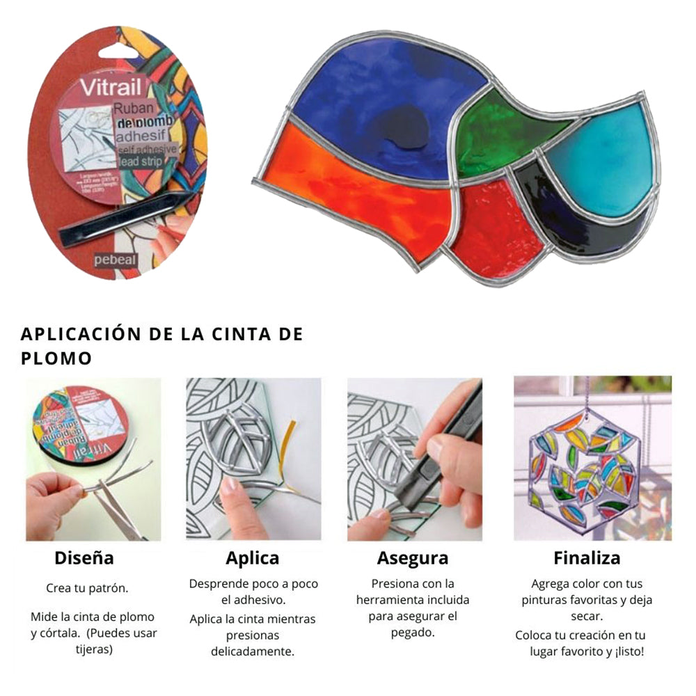 Self Adhesive Lead Strip / Cinta Adhesiva de Plomo para Vitral Descontinuado Pebeo