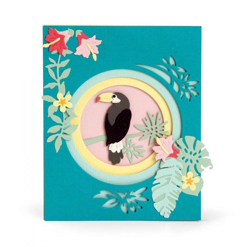 Thinlits Jungle Shadow Box Die / Suajes de Jungla Floral Descontinuado Sizzix