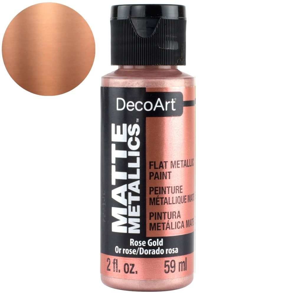 Acrylic Matte Metallics Paint Rose Gold / Pintura Metálica Oro Rosa Matte Descontinuado DecoArt