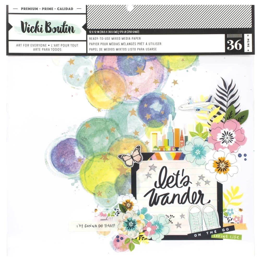 Mixed Media Backgrounds Paper / Block Papel Para Medios Mixtos 12" Papel Vicki Boutin
