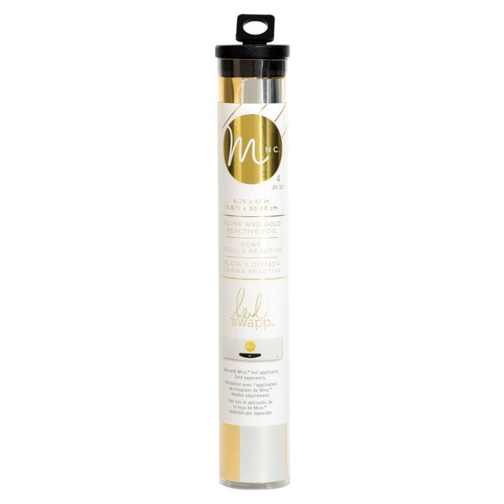Minc Silver Gold Reactive Foil / 4 Papeles Metalizados Plata Dorado Foil Heidi Swapp