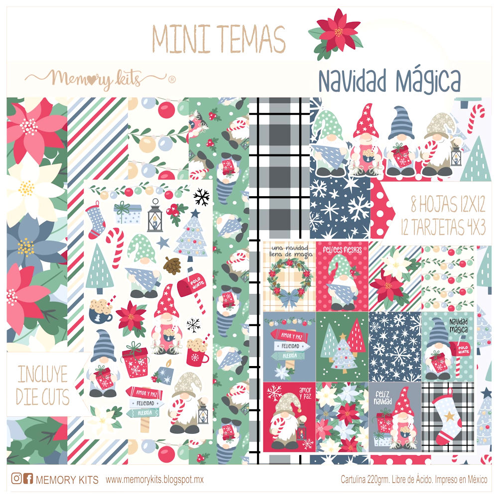 Kit de Papel Cartulina Navidad Mágica Descontinuado Memory Kits