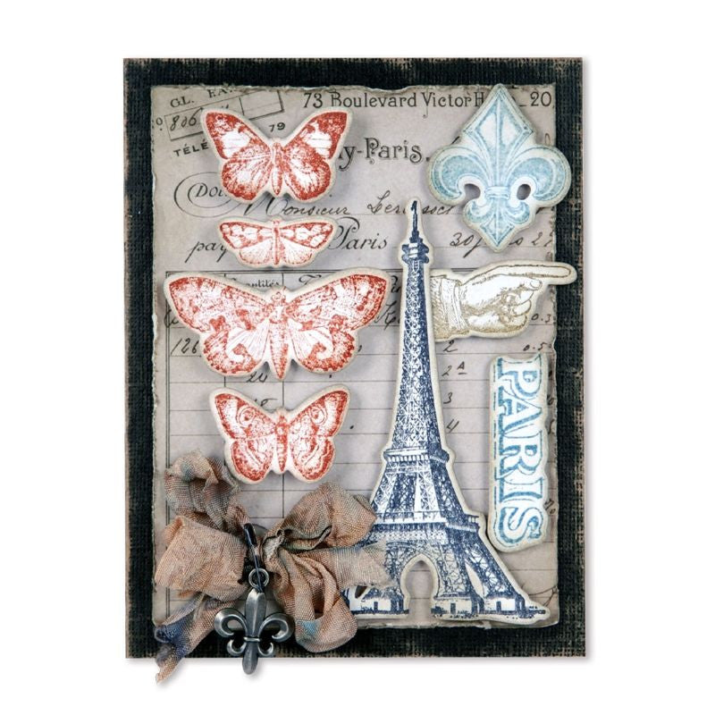 Set de Suajes y Sellos de Paris / French Flight Descontinuado Sizzix