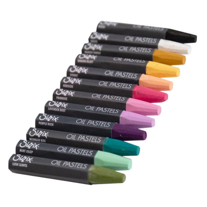 12 Oil Pastels / 12 Pasteles de Colores Pastel Sizzix