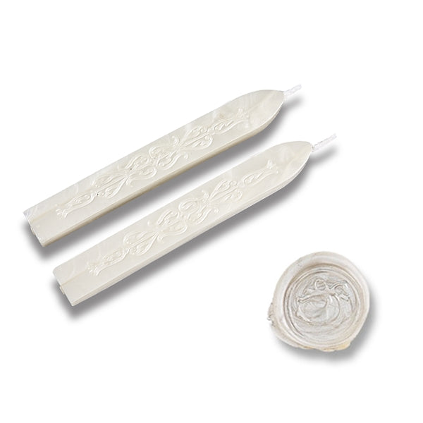 Sealing Wax Sticks W/Wick Pearl / 3 Barras de Lacre Perla Descontinuado Manuscript
