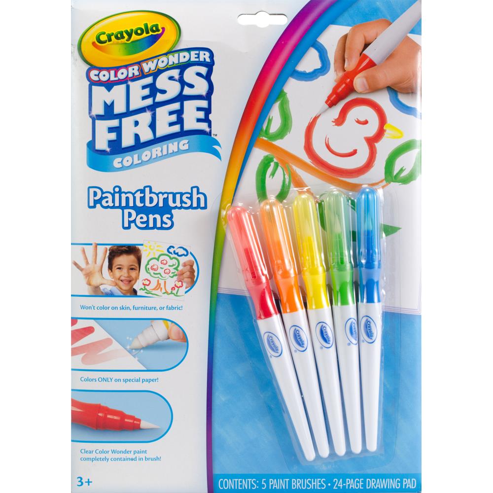 Color Wonder Mess Free Paintbrush Pens / Cuaderno de Hojas y Plumones Mágicos Manualidades para Niños Crayola