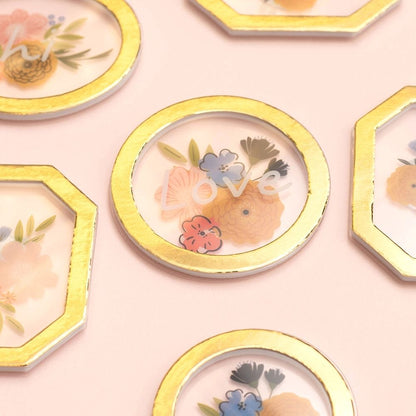Reaching Out Pressed Flowers Stickers / Estampas Flores 3D Stickers American Crafts