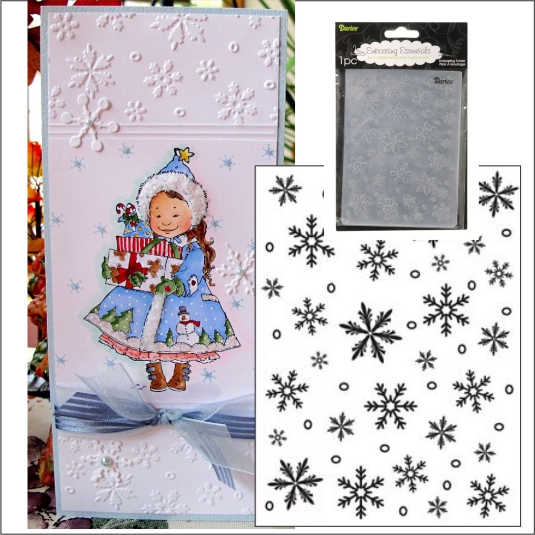 Snowflake Background Embossing Folder / Folder de Grabado Copos de Nieve Descontinuado Darice