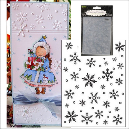 Snowflake Background Embossing Folder / Folder de Grabado Copos de Nieve Descontinuado Darice