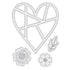 Dies Collection Paige Evans / Suajes de Corazón Geométrico y Flores Dados de Corte / Suajes / Troqueles We R Memory Keepers