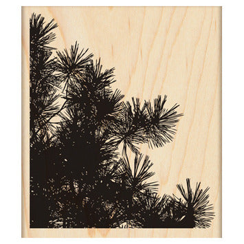 Pine Silhouettes Mounted Rubber Stamp / Sello de Goma Montado Silueta de Pinos Descontinuado Penny Black