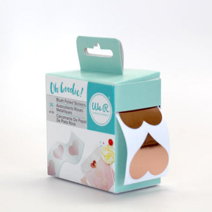 Oh Goodie Collection Foiled Stickers Hearts / Calcomanias Metalizadas en Rosa Descontinuado American Crafts